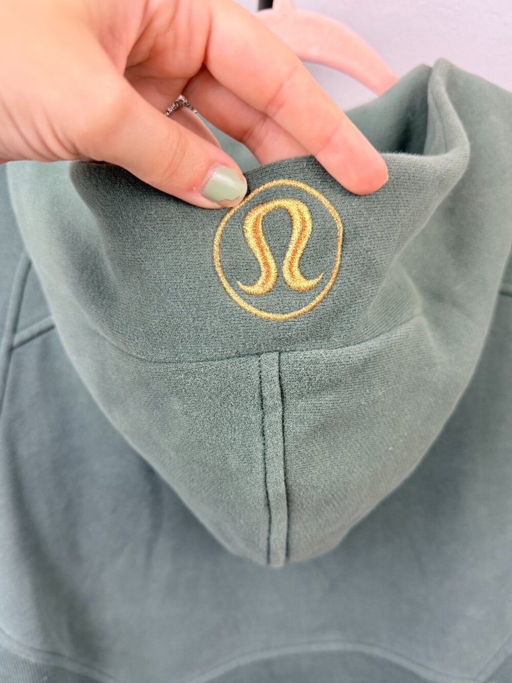 Lululemon Scuba Oversized Crop Half-Zip Hoodie Green Jasper XS/S - Picture 8 of 8
